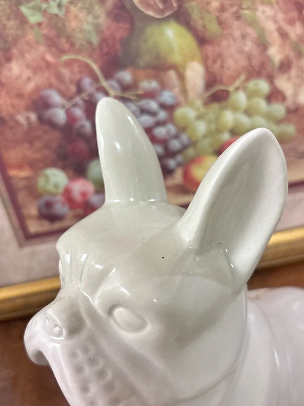 🐾 French Bulldog Ceramic Figurine — Glossy White Decor Piece